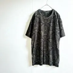 ザラマン ベロア生地 花柄 Tシャツ カットソー 花柄 軽やか Lサイズ