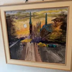 風景画 油彩画 額装 森の小道 - メルカリ