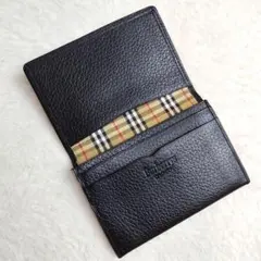 良品】 バーバリー ロゴプレート ノバチェック 名刺 カードケース