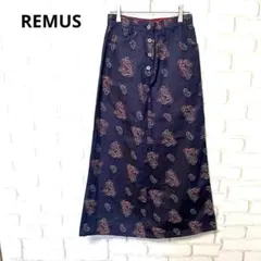 REMUS ロングスカート タイトスカート 刺繍 日本製 ペイズリー柄