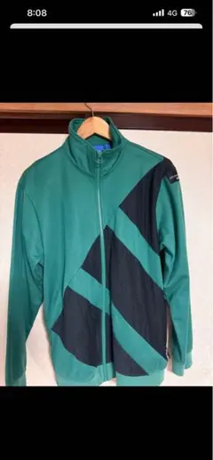 adidas グリーン ブラック ジャージ Mトラックトップ