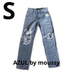 AZULbymoussy ダメージデニム Sサイズ クラッシュデニム ジーンズ