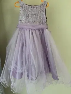 120cm 薄紫のレースドレス（リボン付き） キャサリンコテージ