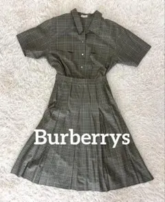 【BURBERRYS 】ヴィンテージ セットアップ半袖シャツ +プリーツスカート