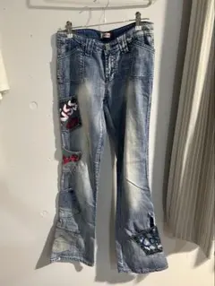 y2k フレアデニムパンツ