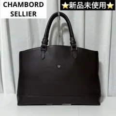 ⭐️新品未使用⭐️　シャンボールセリエ　LILLE BRIFE　ブラウン　レザー CHAMBORD SELLIER（シャンボールセリエ）LILLE BRIFE エンボス