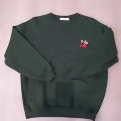 INHERIT スウェット ダークグリーン 刺繍