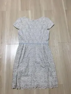 【レッセパッセ】花柄刺繍 ライトブルーワンピース