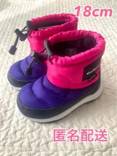 WILD THINGS 18cmキッズ スノーブーツ 雪遊び パープル/ピンク