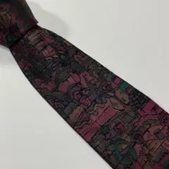 ネクタイ　アート　ジャガード　シルク　古着