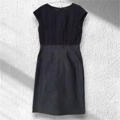 ANAYI アナイ　デニムワンピース ノースリーブ 38 Mサイズ　ネイビーのサムネイル