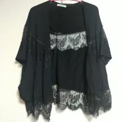 LIPSERVICE　リップサービス　 ブラックレースカーディガン