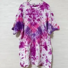 ギルダン タイダイ Ｔシャツ クルーネック 半袖 紫桃白 綿 フェス Ｌのサムネイル