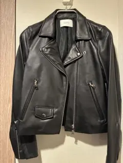 STUDIOUS ブラックレザーライダースジャケット