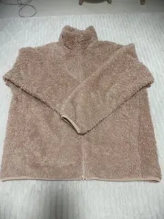 UNIQLO ボアフリース ジャケット ベージュ Lサイズ フルジップ