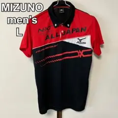 ミズノ メンズ　アスレチックミーティングオールジャパン2017ポロシャツ黒赤L
