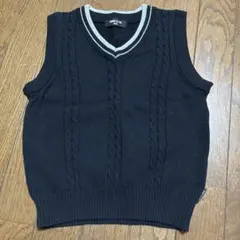 COMME CA ISM ケーブル編み Vネックベスト 120A