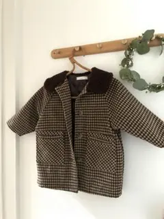 LINDO 襟ボア　コート　ブラウン