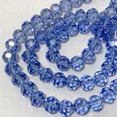 bk852/SALE！ガラスビーズ◇多面カット　クリアブルー系　1連