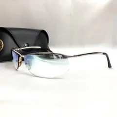 レイバン サングラス メタル ライトブルー シルバー スクエア 美品 