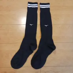 Mizuno ストライプ付き(ブラック) 子供　サッカーソックス