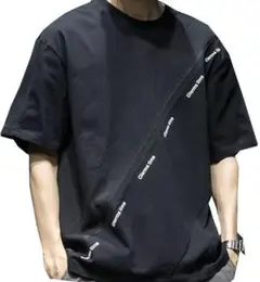 tシャツ メンズ 夏服 半袖 無地 大きいサイズ ゆったり サイズ L ブラック