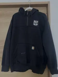 Carhartt ブラックパーカー ハーフジップ