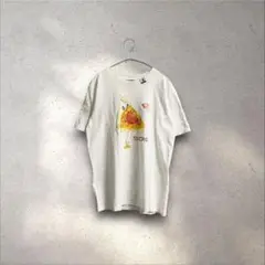 夏服SALE！ PIZZA-LA ホワイト ピザ Lサイズ 可愛い 古着
