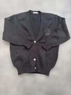 90年代レトロ寄り ダークネイビー Vネックカーディガン