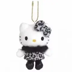 ✨️ハローキティ50周年記念 黒皮キティ レオパード柄ぬいぐるみバッグチャーム