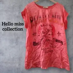 ❤１点物❤ピンク 半袖Tシャツ【L】トップス ノースリーブ プリント柄