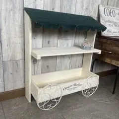 アーチクリーム　3カゴ ワイヤーバスケット シェルフ ハンドメイド 木製 家具 アーチクリーム 3カゴ ワイヤーバスケット シェルフ ハンドメイド 木製
