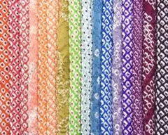 s051-a ◆正絹・絞り・着物解き・ミニはぎれ・16枚セット