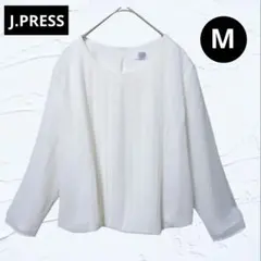 ❤美品❤ジェイプレス シフォンブラウス プリーツ 白 M オフィスカジュアルのサムネイル