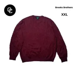 Brooks Brothers メリノウール ケーブルニット バーガンディ 3L