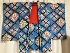 アンティーク長羽織　薔薇と小花のロマンチック柄　大正ロマン