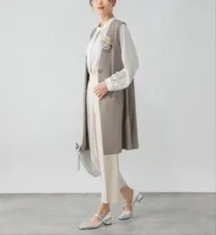 ウツクシルエットロングジレ　ベスト