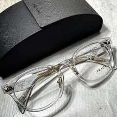 極美品　PRADA プラダ メガネ クリア ゴール　サングラス　ウェリントンのサムネイル