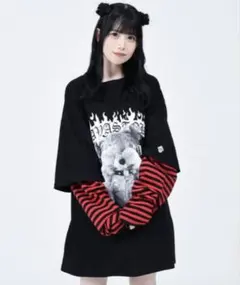 TRAVASTOKYO テディベアTシャツ 長袖 地雷 サブカル