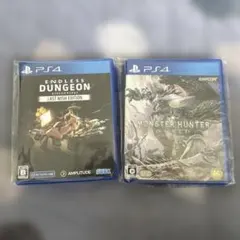 PS4ゲーム2本セット モンスターハンターワールド／エンドレスダンジョン 美品