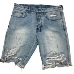 クスビ Ksubi デニムショーツ ダメージ加工 カットオフ 32のサムネイル