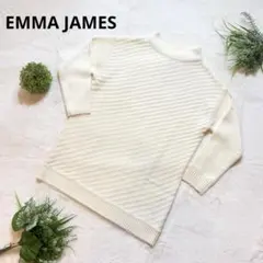 EMMA JAMES アイボリー ハイネック セーター　五分袖　長袖　LL