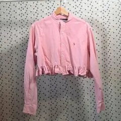 RALPH LAUREN リメイク フリルクロップドシャツ