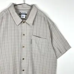 【美品】Columbia シャツ XL ベージュ系 麻混