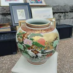 古美術品 九谷焼 大雅 花瓶 金彩 花入 花器 - メルカリ
