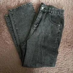 ems excite エムズエキサイト　レトロガール　ストレートデニムパンツ　黒