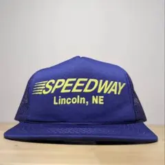 80s デッドストックトラッカー キャップ 企業ロゴ パープル