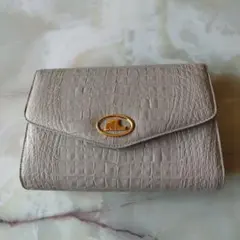 和装用 抱えバッグパーティー用 柔らか 革製 　ベージュ系17×25×5.5cm