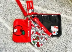 レスポートサック　サンリオ　キティ　　 3連ポーチ