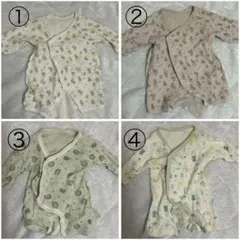 ELFINDOLLベビー肌着 動物柄 4点セット